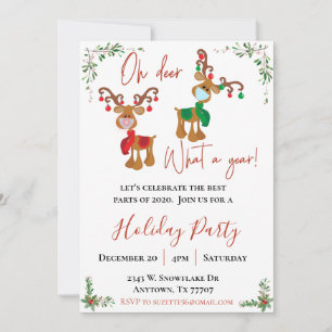 2021 Oh Deer What a Year Holiday Party Invitation