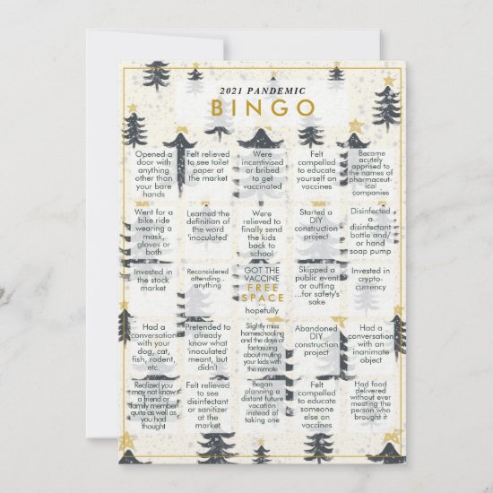 2021 Pandemic BINGO Funny Modern Christmas Card