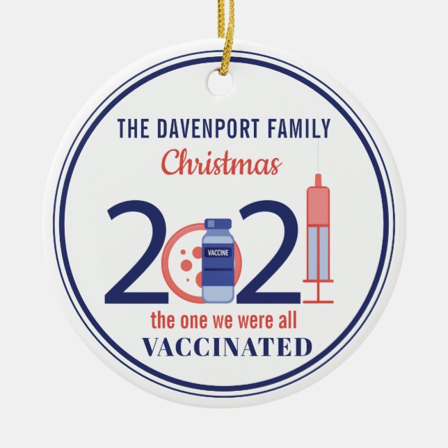 2021 Personalised Christmas Ceramic Ornament (Front)