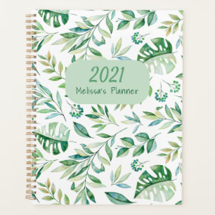 2021 Personalized Botanical Pattern Rustic Planner