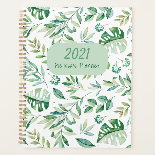 2021 Personalized Botanical Pattern Rustic Planner (Front)