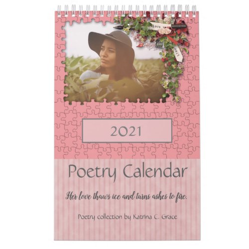 2021 Pink Flower Themed Photo Poetry Calendar