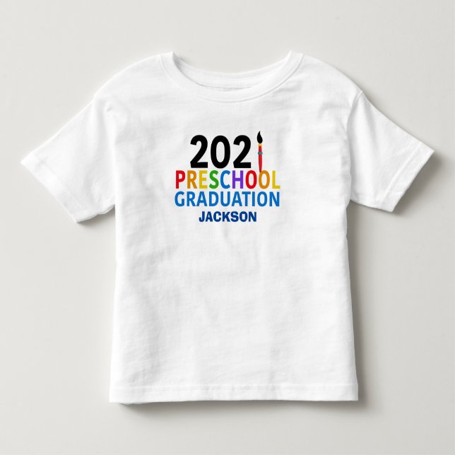 2021 Preschool Graduation Cute Custom Graduate Toddler T-shirt (Front)