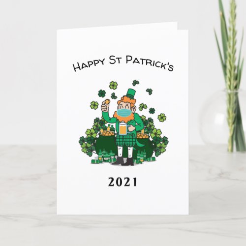 2021 quarantine funny st Patricks day Holiday Card