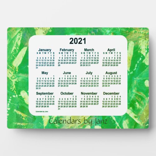 2021 Recoleta Green Tracks Desk Calendar by Janz Plaque