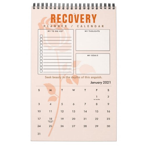 2021 Recovery Quotes Slogans Progress Gift Planner Calendar