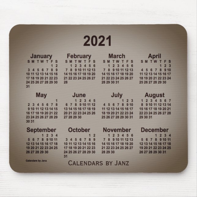 2021 San Telmo Gray Calendar by Janz Mouse Pad (Front)