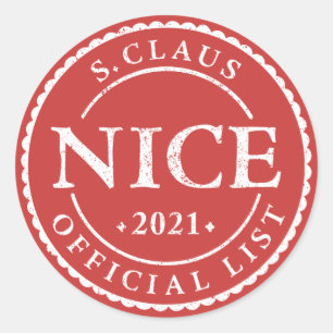 2021 Santa Nice List Holiday Christmas Sticker
