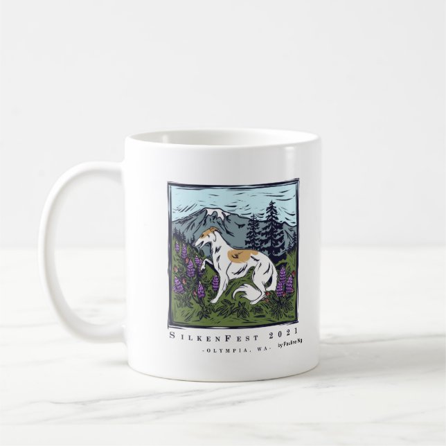 2021 Silken Windhounds Silkenfest Logo square Coffee Mug (Left)