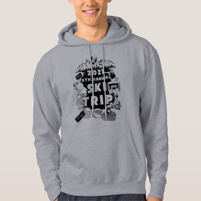 2021 Ski Trip Men's Basic Hooded Sweatshirt (Front)