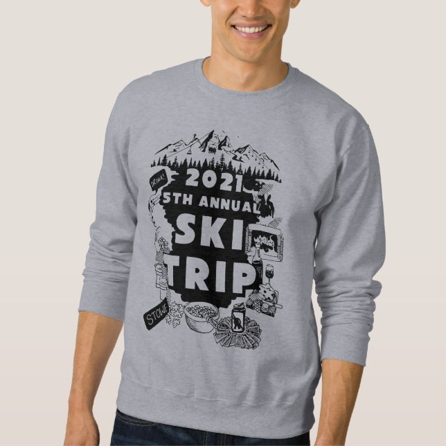 2021 Ski Trip Men's Crew Neck Sweatshirt (Front)