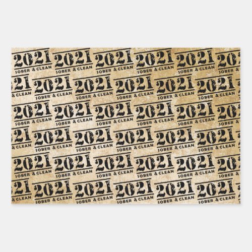 2021 Sober  Clean Celebrate Recovery Sobriety Wrapping Paper Sheets