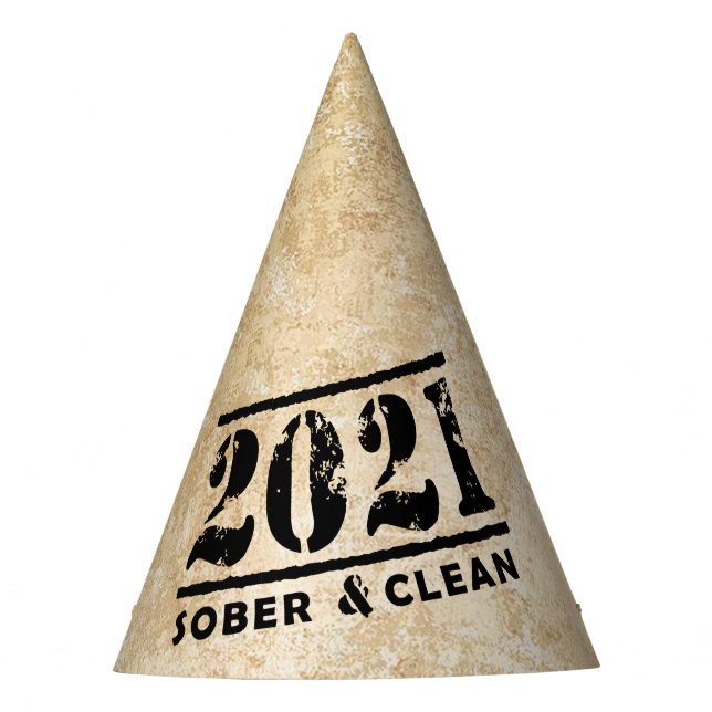 2021 Sober & Clean Celebrates Recovery Sobriety Party Hat (Front)