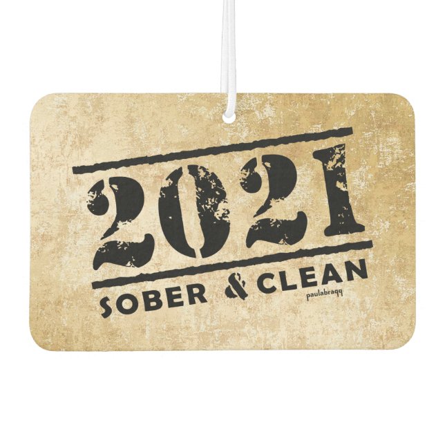2021 Sober & Clean Drug & Alcohol Addiction Free Air Freshener (Front)