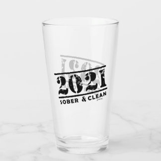 2021 Sober & Clean Recovery Sobriety Encouragement Glass