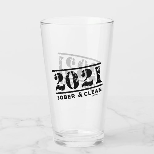 2021 Sober  Clean Recovery Sobriety Encouragement Glass