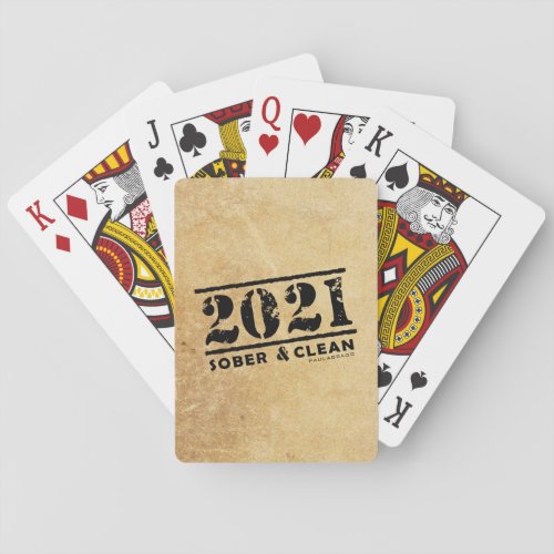 2021 Sober  Clean Recovery Sobriety Encouragement Playing Cards