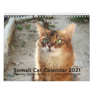 2021 Somali Cat Starring Summer Samba, Wall Calendar