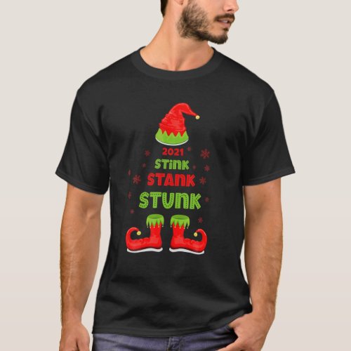2021 Stink Stank Stunk Christmas Elf Funny T_Shirt