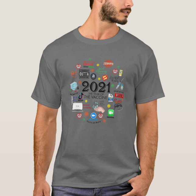 2021 The Year Of Vaccine Quarantine Christmas 2021 T-Shirt (Front)