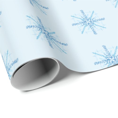 2021 Vaccine Coronavirus Snowflake Christmas Wrapping Paper