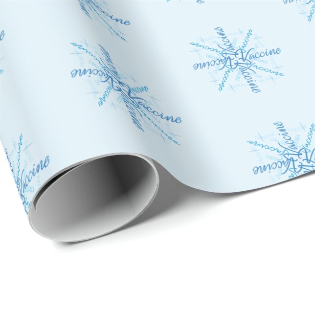 2021 Vaccine Coronavirus Snowflake Christmas Wrapping Paper (Roll Corner)
