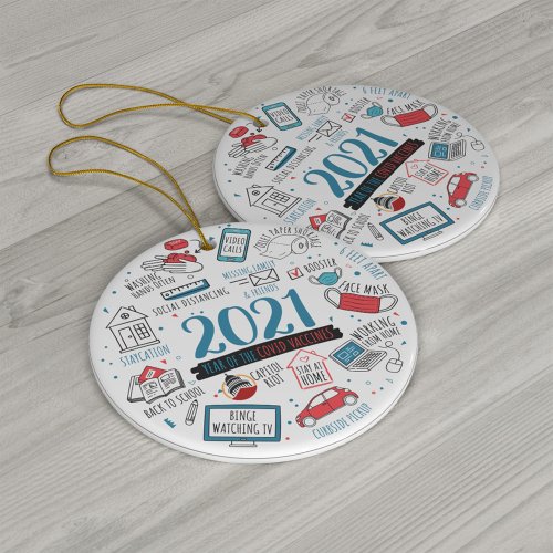 2021 Vaccine Year Commemorative Christmas Ceramic Ornament