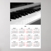 Piano Photo Wall Calendar, Zazzle