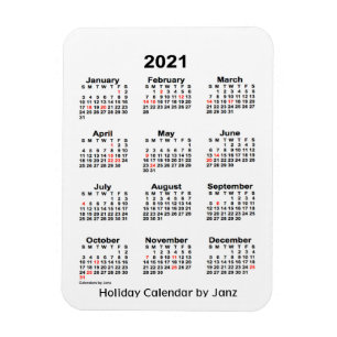 2021 White Holiday Calendar by Janz Magnet