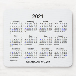 2021 White Smoke Holiday Calendar by Janz Mousepad