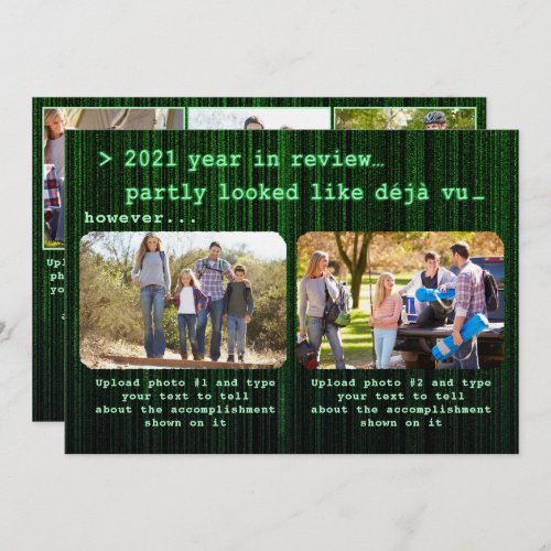 2021 Year in Review Family Photo Collage Christmas Holiday Card