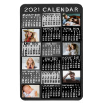 2021 Year Monthly Calendar Mod Black Photo Collage Magnet 2021 Year Monthly Calendar Mod Black Photo Collage Magnet