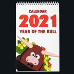2021 Year Of The Bull Funny Longhorn Cartoon Humor Calendar<br><div class="desc">This modern calendar features cartoons of bulls in different months of the year for "2021 Year Of The Bull" #calendars #officesupplies #gifts #funny</div>