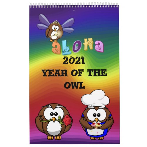 2021 year of the owl calendar