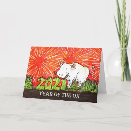 2021 Year of the ox greeting card