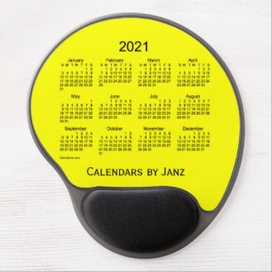2021 Yellow Calendar by Janz Gel Mousepad