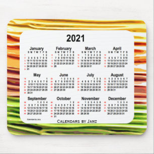 2021 Yellow Frosting 52 Weeks Calendar by Janz Mouse Pad