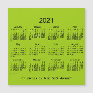 2021 Yellow Green Calendar by Janz 5x5 Magnet