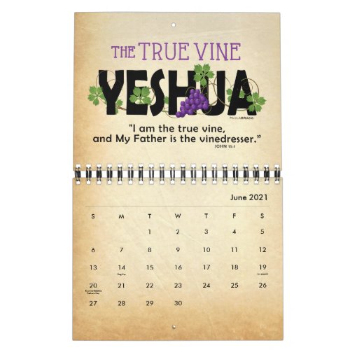 2021 YESHUA Jesus Jewish Name Christian Messiah Calendar