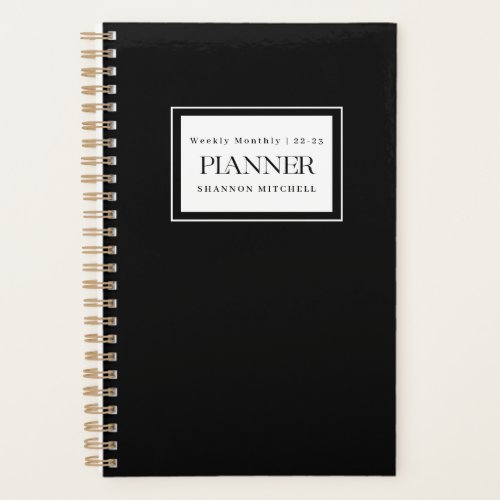 2022 2023 Black White Weekly Monthly Start Anytime Planner