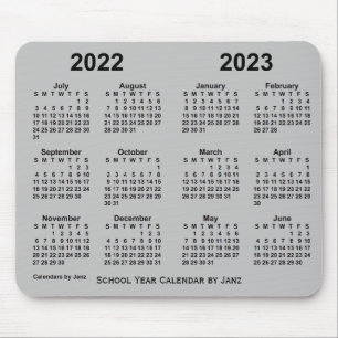 2022-2023 School Year Calendar by Janz Silver Mouse Pad
