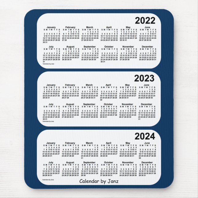 2022-2024 Police Box Blue 3 Year Calendar by Janz Mouse Pad (Front)