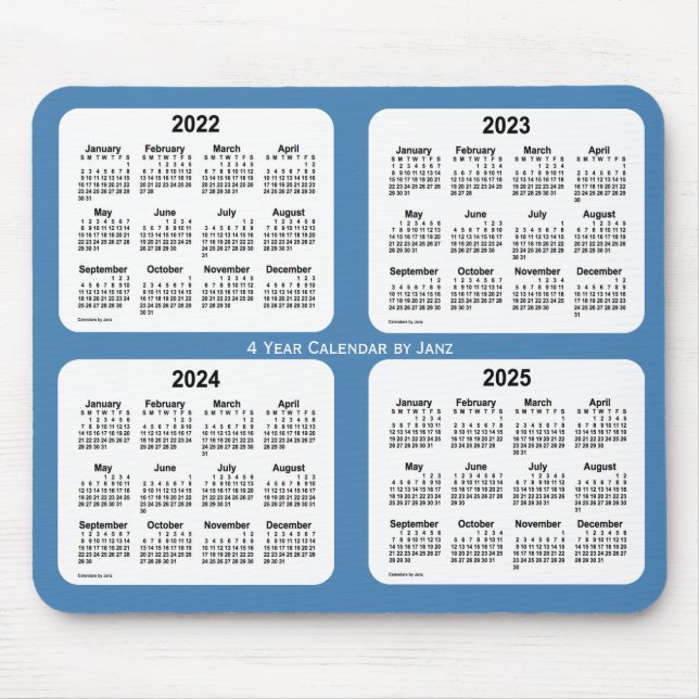 2022-2025 Steel Blue 4 Year Calendar by Janz Mouse Pad (Front)