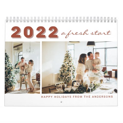 2022 A Fresh Start New Year Modern Simple Photo Calendar