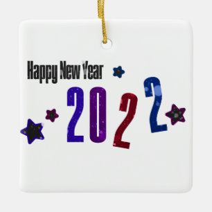 2022 A premium and elegant Happy New Year. Ceramic Ornament