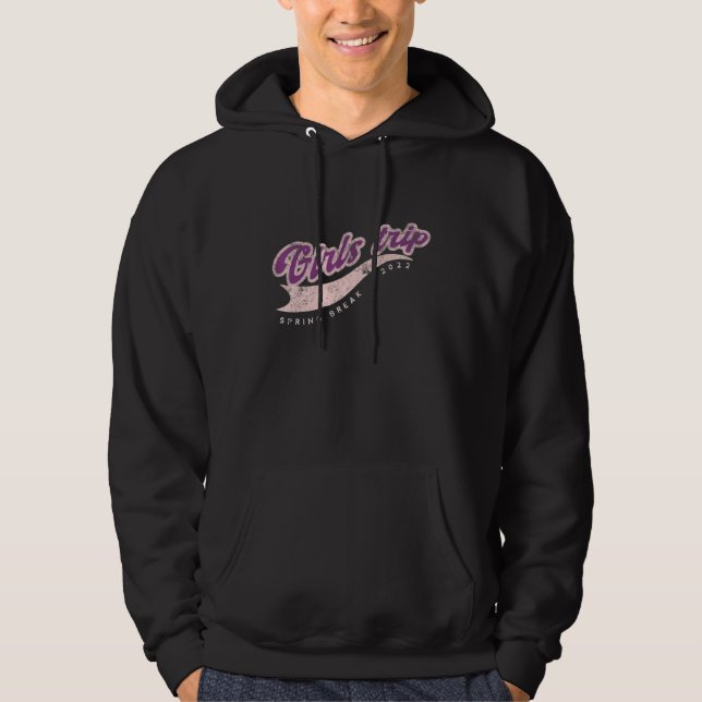 2022 All Girls Trip Spring Break Retro Vacay Purpl Hoodie (Front)