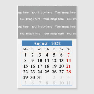 2022 August calendar Magnetic card