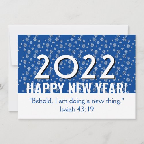 2022 Blue Snowflake CHRISTIAN New Year Holiday Card