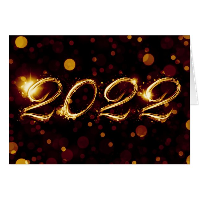 2022 (bokeh lights) cards (Front Horizontal)