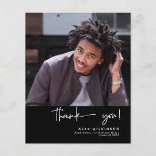2022 BUDGET Fun Script Modern Photo Thank You Card Flyer